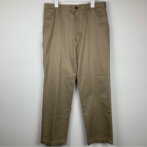 Dockers D2 Men’s 36 x 34 Pants Straight Fit Khaki Beige Cotton Flat Front Chinos